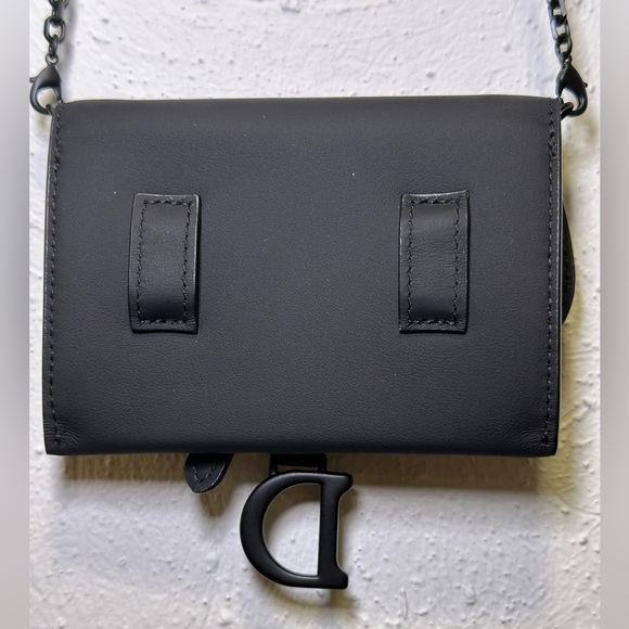 Dior Ultra Matte Calfskin Nano Saddle Chain Pouch - Picture 5 of 11
